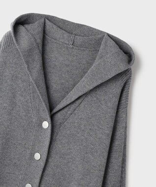 GRACE CONTINENTAL ウールフードニットカーディガン グレー
