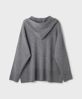 GRACE CONTINENTAL ウールフードニットカーディガン グレー