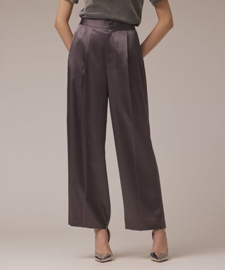 GRACE CONTINENTAL トリアセサテンワイドパンツ グレー