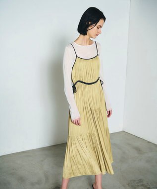 GRACE CONTINENTAL ギャザーキャミソールワンピース イエロー