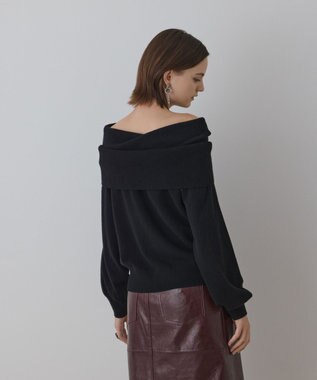 GRACE CONTINENTAL ウールオフショルニットトップ ブラック