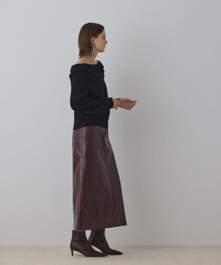 GRACE CONTINENTAL ウールオフショルニットトップ ブラック