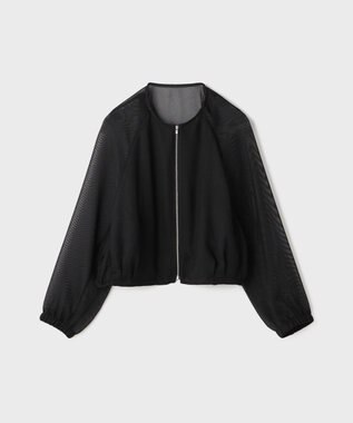 GRACE CONTINENTAL ノーカラーカラミブルゾン ブラック