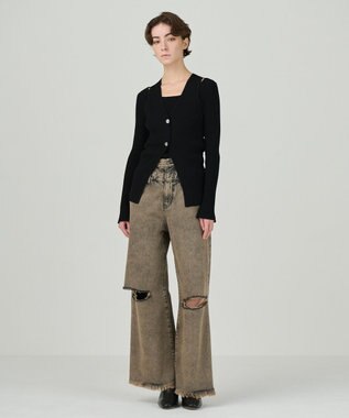 GRACE CONTINENTAL リブニットベスト ブラック