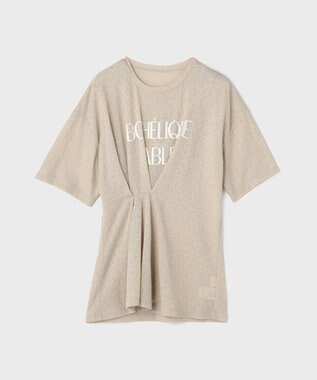 GRACE CONTINENTAL タックロゴTシャツ ベージュ