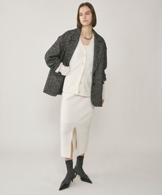 GRACE CONTINENTAL フィルムヤーンニットスカート ホワイト