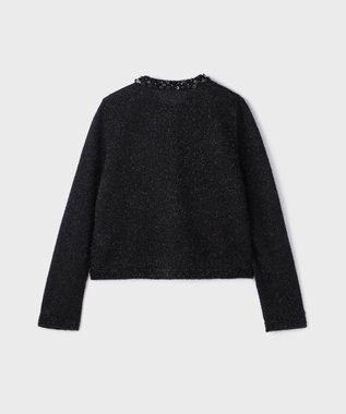 GRACE CONTINENTAL ラメフェザ－ニットカーディガン ブラック