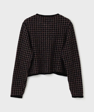 GRACE CONTINENTAL ツイードニットカーディガン ブラック