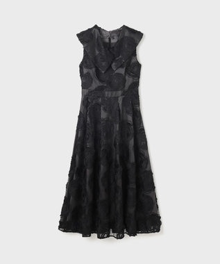 GRACE CONTINENTAL ローズ刺繍ワンピース ブラック