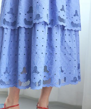 GRACE CONTINENTAL カットワークembドレス ブルー