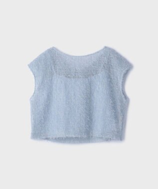 GRACE CONTINENTAL バックフレアチュールトップ ブルー
