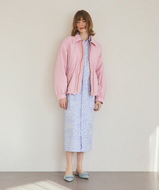 GRACE CONTINENTAL ハーフドットミリタリーワンピース ブルー