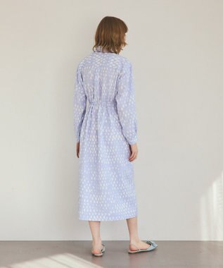 GRACE CONTINENTAL ハーフドットミリタリーワンピース ブルー