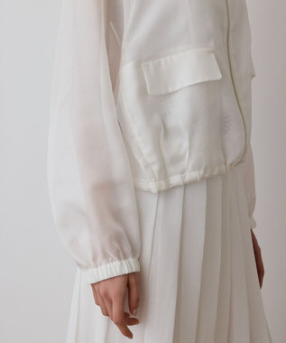 GRACE CONTINENTAL ブライトメッシュブルゾン ホワイト