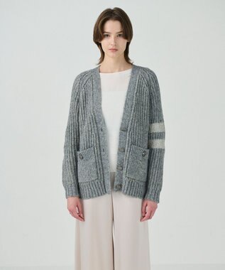 GRACE CONTINENTAL ラメニットカーディガン グレー