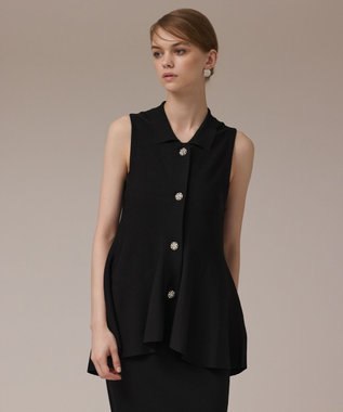 GRACE CONTINENTAL ビジューニットベスト ブラック