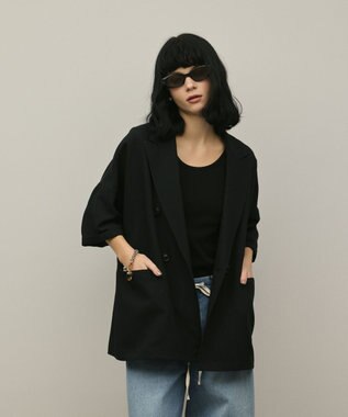 GRACE CONTINENTAL ドルマンテーラードジャケット ブラック