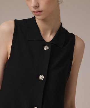 GRACE CONTINENTAL ビジューニットベスト ブラック