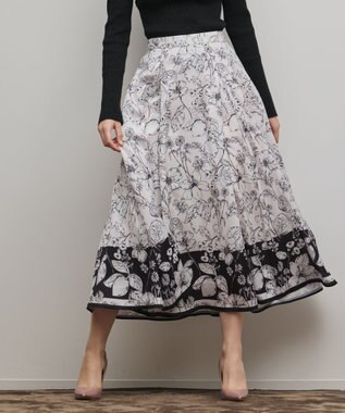 GRACE CONTINENTAL フルーツフラワープリントスカート キナリ