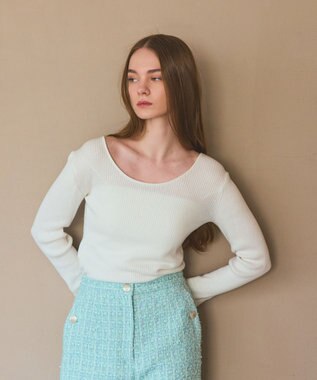 GRACE CONTINENTAL 綿カシミヤインナートップ ホワイト