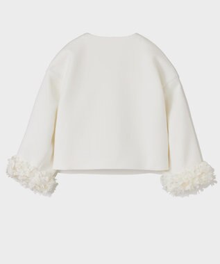 GRACE CONTINENTAL フラワーチュール切替ジャケット ホワイト