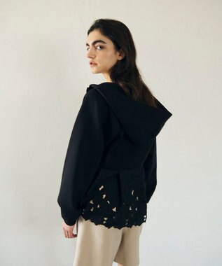 GRACE CONTINENTAL カットワークパーカー ブラック