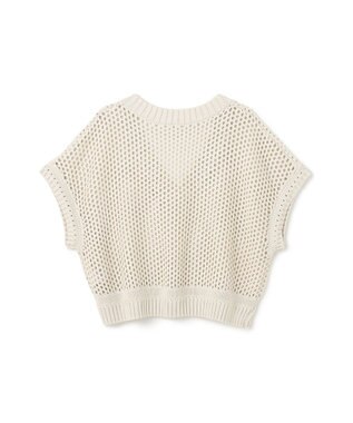 GRACE CONTINENTAL メッシュVネックニットトップ キナリ