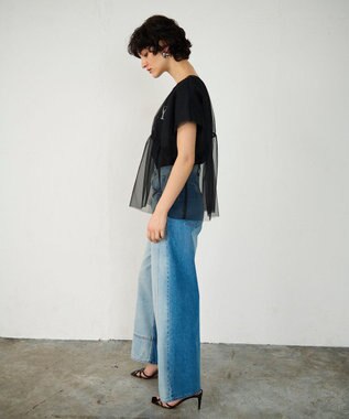 GRACE CONTINENTAL チュールレイヤードトップ ブラック