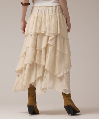 GRACE CONTINENTAL レースコンビティアードスカート キナリ