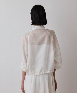 GRACE CONTINENTAL ブライトメッシュブルゾン ホワイト