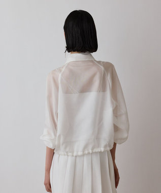 GRACE CONTINENTAL ブライトメッシュブルゾン ホワイト