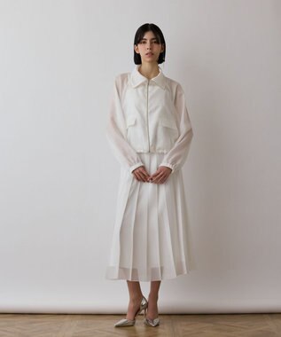 GRACE CONTINENTAL ブライトメッシュブルゾン ホワイト