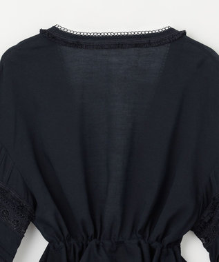 GRACE CONTINENTAL レースパッチブラウス ネイビー