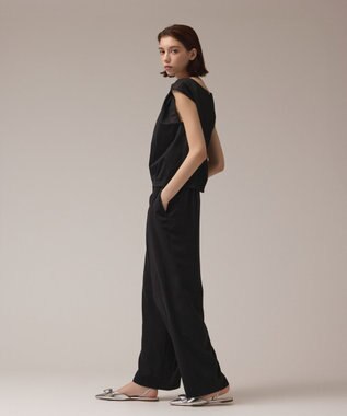 GRACE CONTINENTAL サテンワイドパンツ ブラック