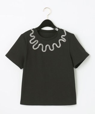 ビジューネックTシャツ　グレースコンチネンタル ビジューネックTシャツ / GRACE CONTINENTAL | GRACE
