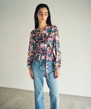 GRACE CONTINENTAL グラデフラワープリントトップ ピンク