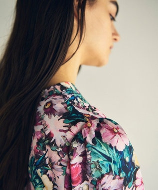 GRACE CONTINENTAL グラデフラワープリントトップ ピンク