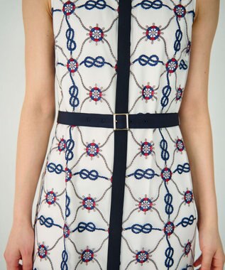 GRACE CONTINENTAL マリン刺繍チュールワンピース ホワイト