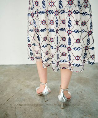 GRACE CONTINENTAL マリン刺繍チュールワンピース ホワイト