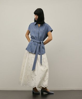 GRACE CONTINENTAL ジャージワークシャツ ブルー