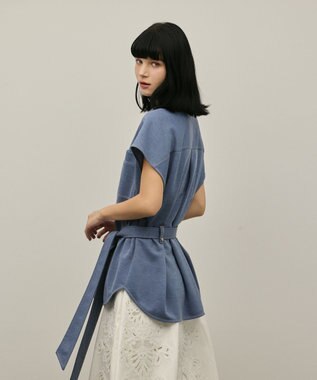 GRACE CONTINENTAL ジャージワークシャツ ブルー