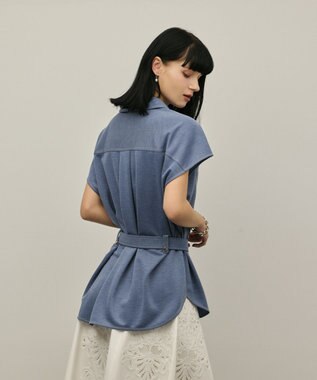 GRACE CONTINENTAL ジャージワークシャツ ブルー