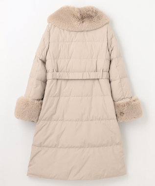 GRACE CONTINENTAL ファーパーツ付ロングダウン ベージュ