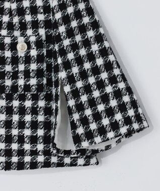 GRACE CONTINENTAL チェックツイードショートジャケット ブラック