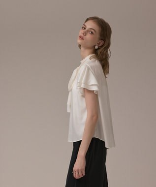 【美品】GRACE CONTINENTALバイカラーリボンボウタイフリルブラウス フリルボウタイブラウス / GRACE CONTINENTAL | GRACE