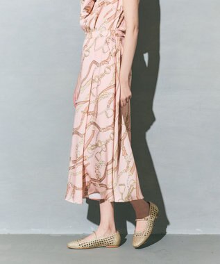 GRACE CONTINENTAL チェーンプリントタックキュロット ピンク