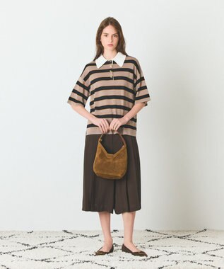 GRACE CONTINENTAL ボーダーニットトップ ブラック