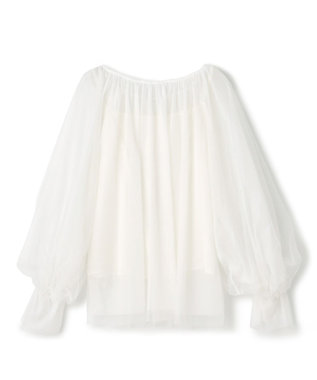 GRACE CONTINENTAL チュール2WAYトップ ホワイト