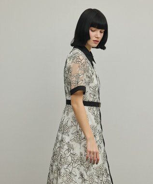 GRACE CONTINENTAL フラワーコード刺繍ワンピース キナリ