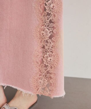 GRACE CONTINENTAL サイドレースデニムスカート ピンク